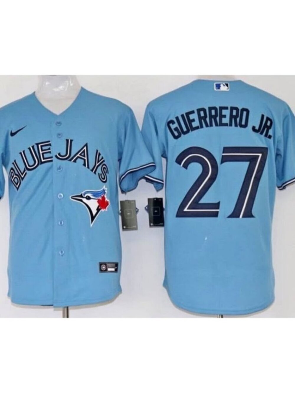 MLB Toronto Blue Jays Vladimir Guerrero Jr 27 Sewn Jersey Powder Blue XL NWT